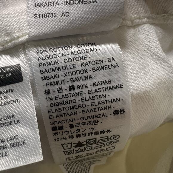 Levis 511 Jean Shorts Mens Size 36 Ivory Distressed Denim Raw Hem Cutoff Jorts - Picture 12 of 15